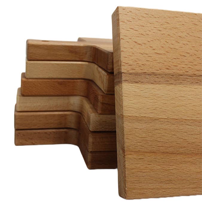 Gegraveerde snijplank van massief beukenhout (47,5 x 15 x 2 cm)
