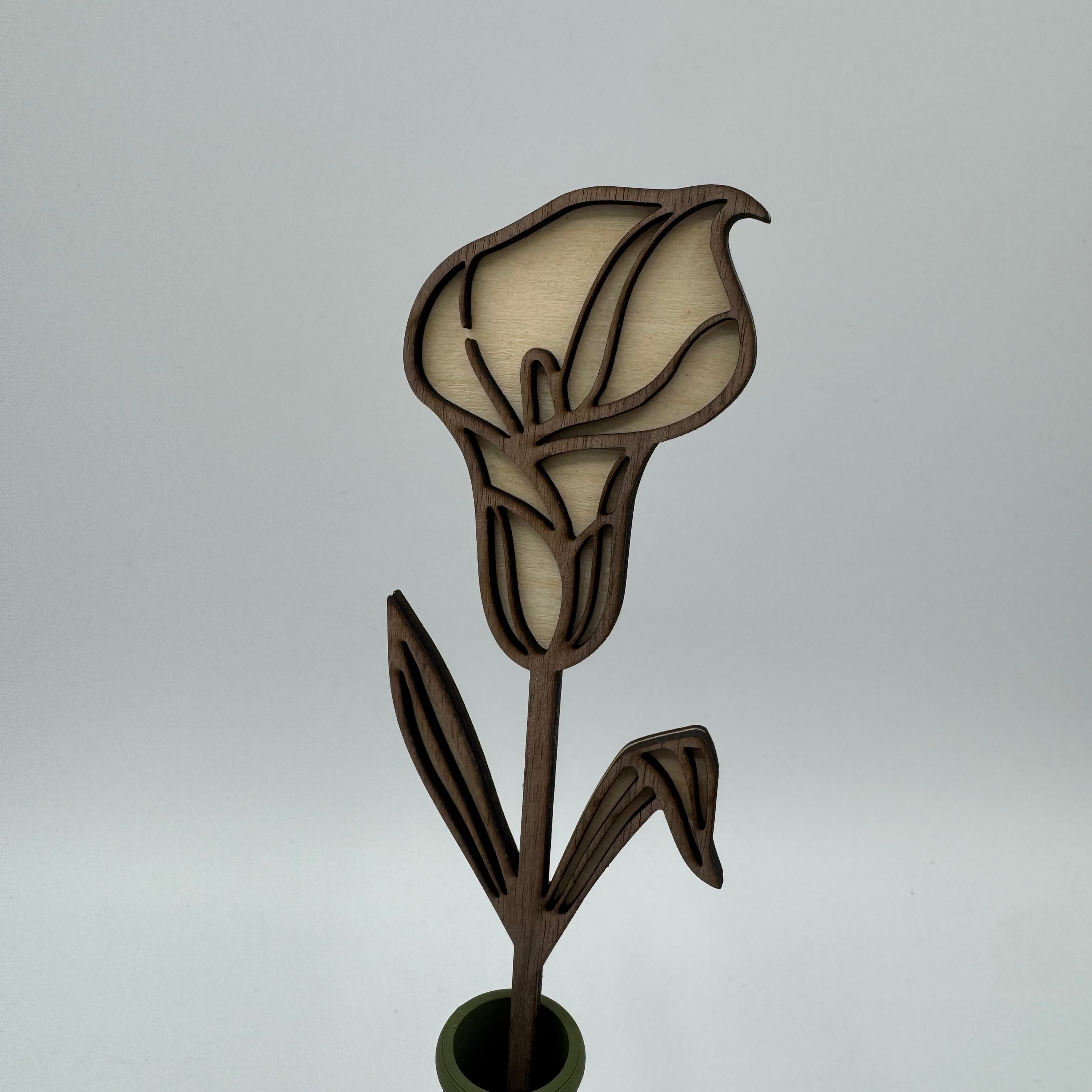 Houten Calla in vaas