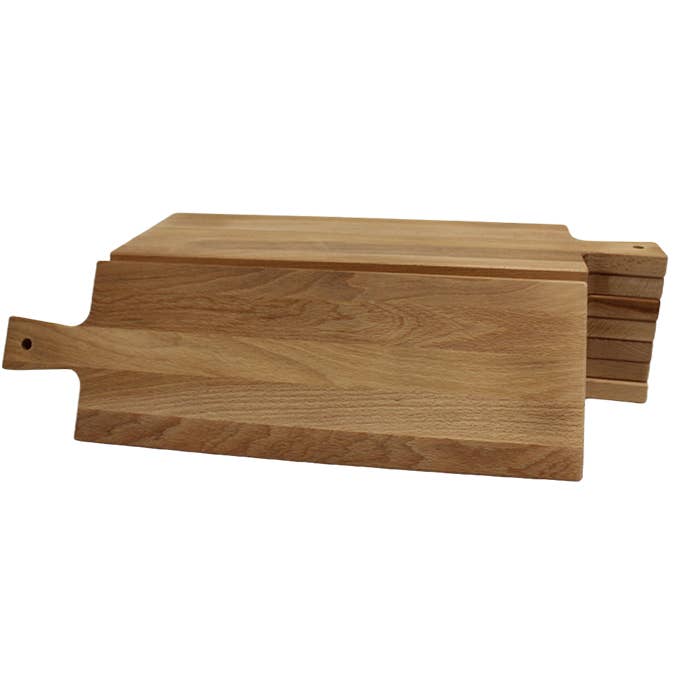 Gegraveerde snijplank van massief beukenhout (47,5 x 15 x 2 cm)