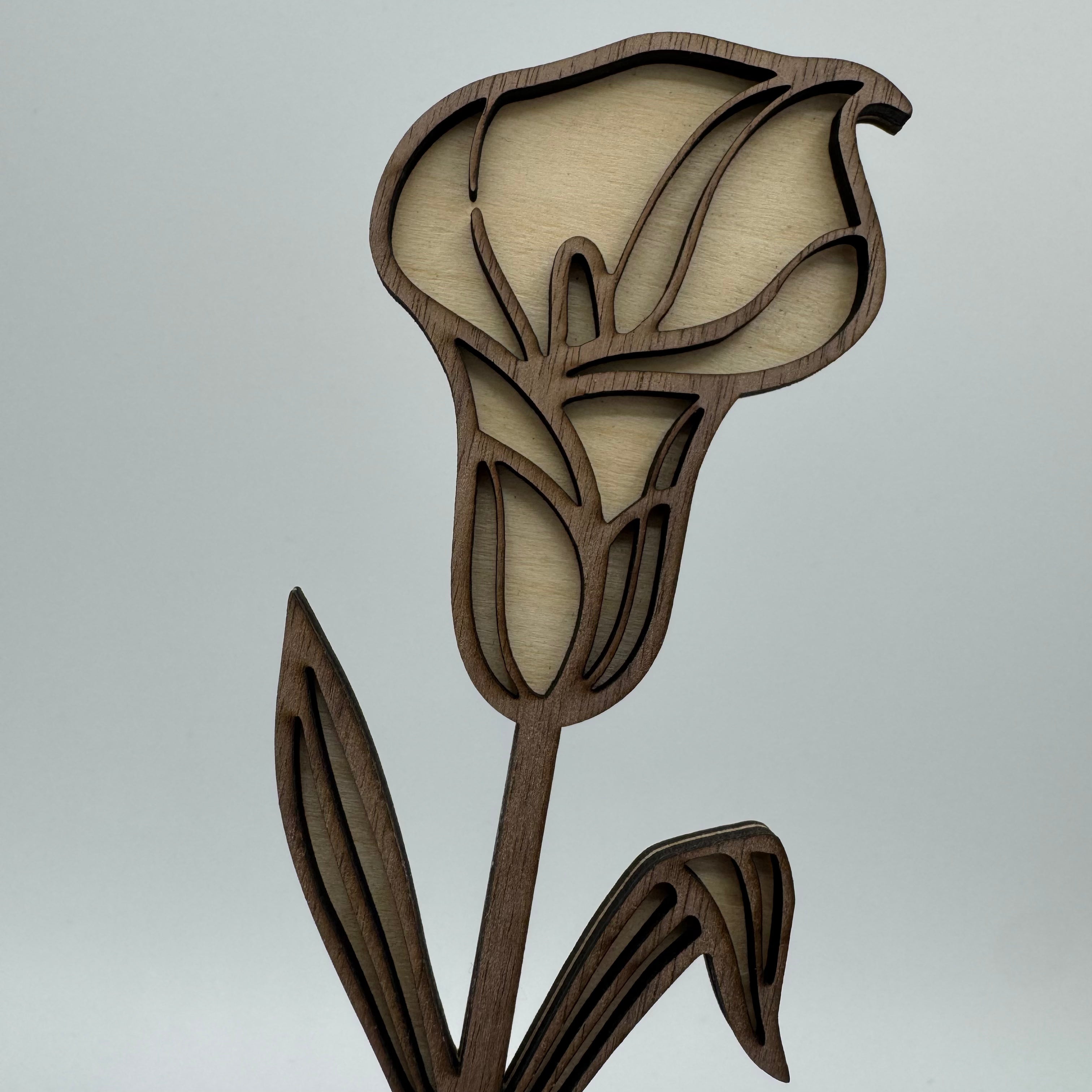 Houten Calla in vaas